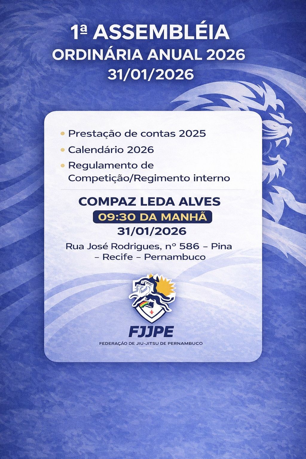 1ª Assembleia ordinária anual 2026